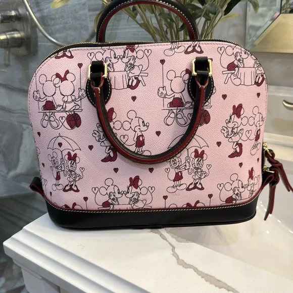 Dooney and Burke Disney Micky & Minnie Satchel, like new. FREE GIFT W/ purchase - Picture 5 of 14